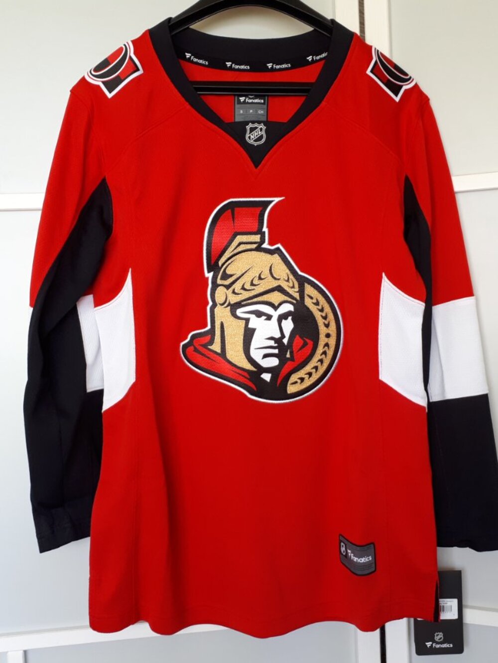 NWT Fanatics Ottawa Senators NHL Hockey Home Jersey Red Blank Womens Ladies Size